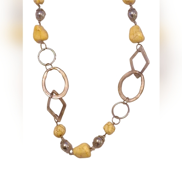 Paparazzi necklace NWT yellow and silver long - Picture 7 of 10